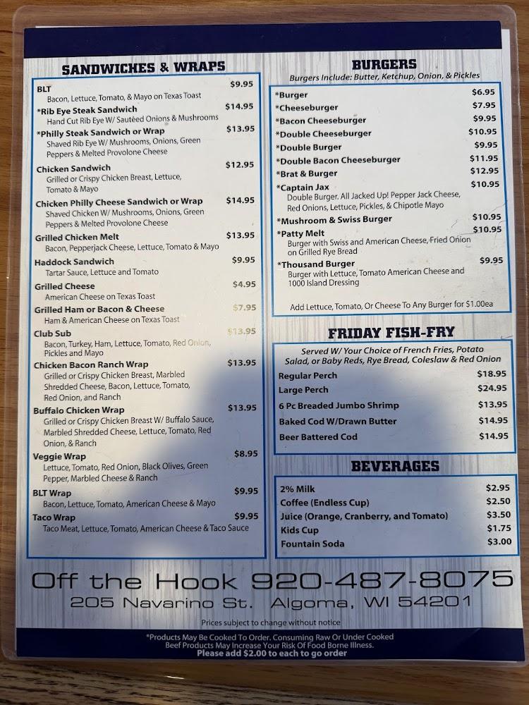 Off The Hook Bar-n-Grill Menu image 1